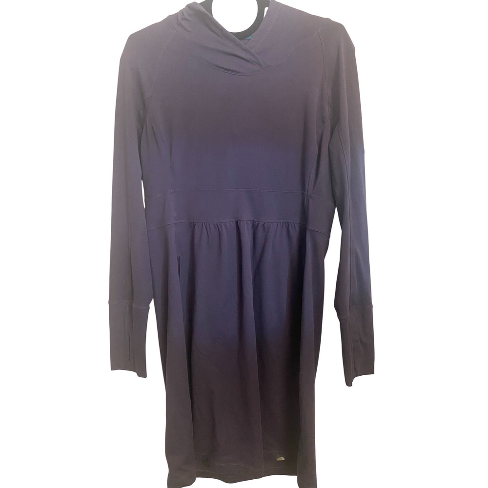 The North Face Laurel Hooded Dress FlashDry Greystone Blue Woman's Size Large